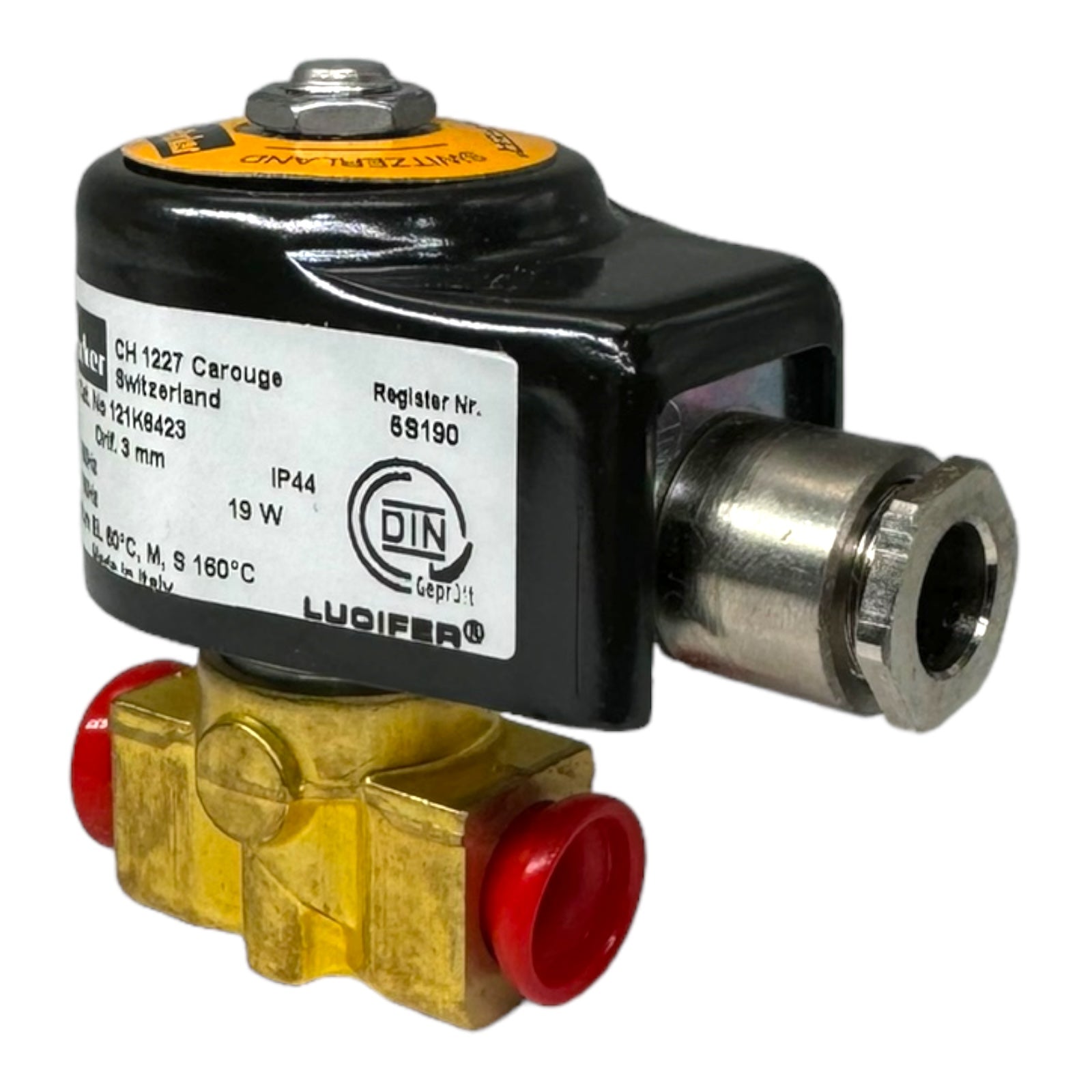 Parker Lucifer 121K6423-876024-483824T1 2-Wege Magnetventil 1/4"G 3mm IP44 30bar