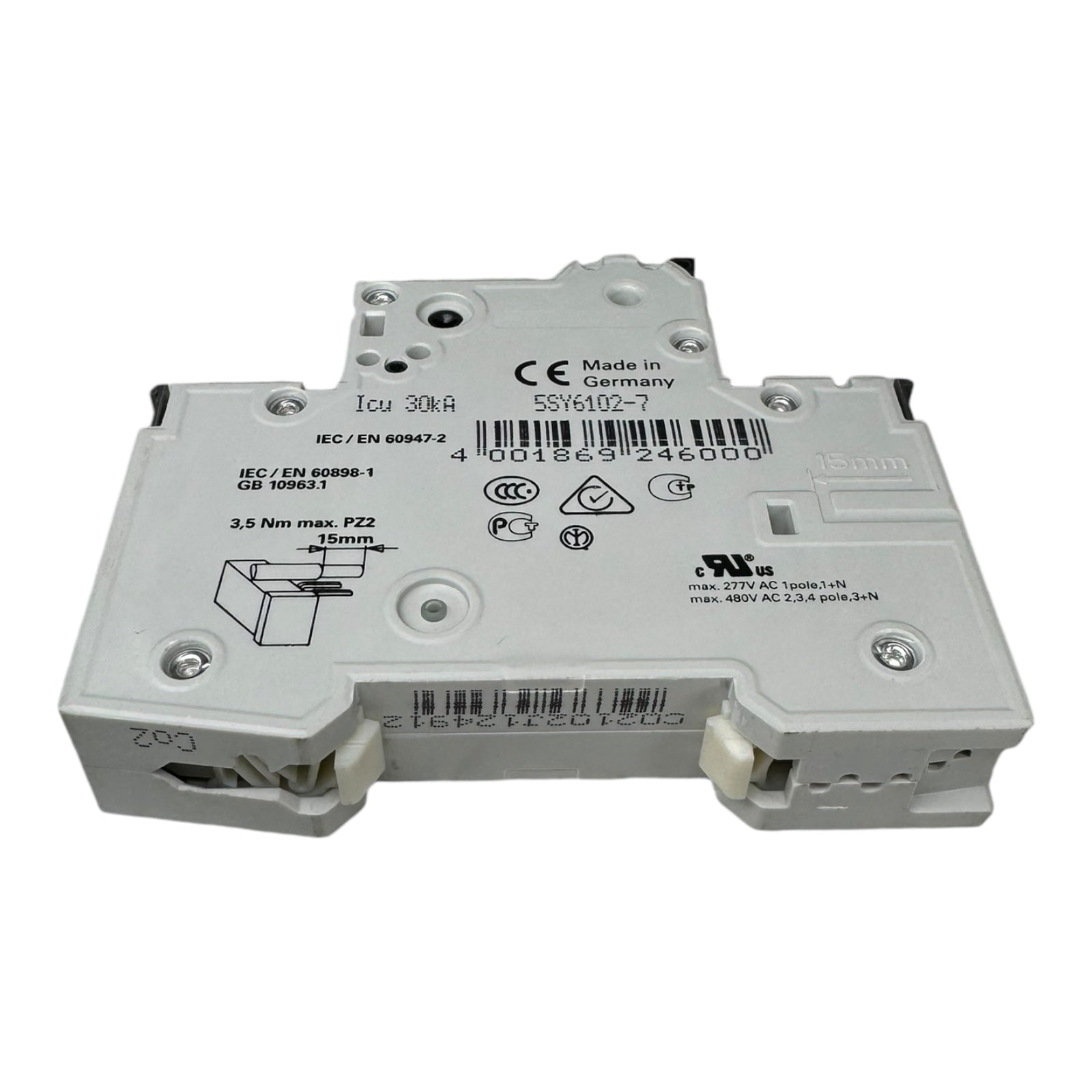 2x Siemens 5SY6102-7 5SY61-MCB-C2 Leistungsschutzschalter 230/400V 30kA 1polig