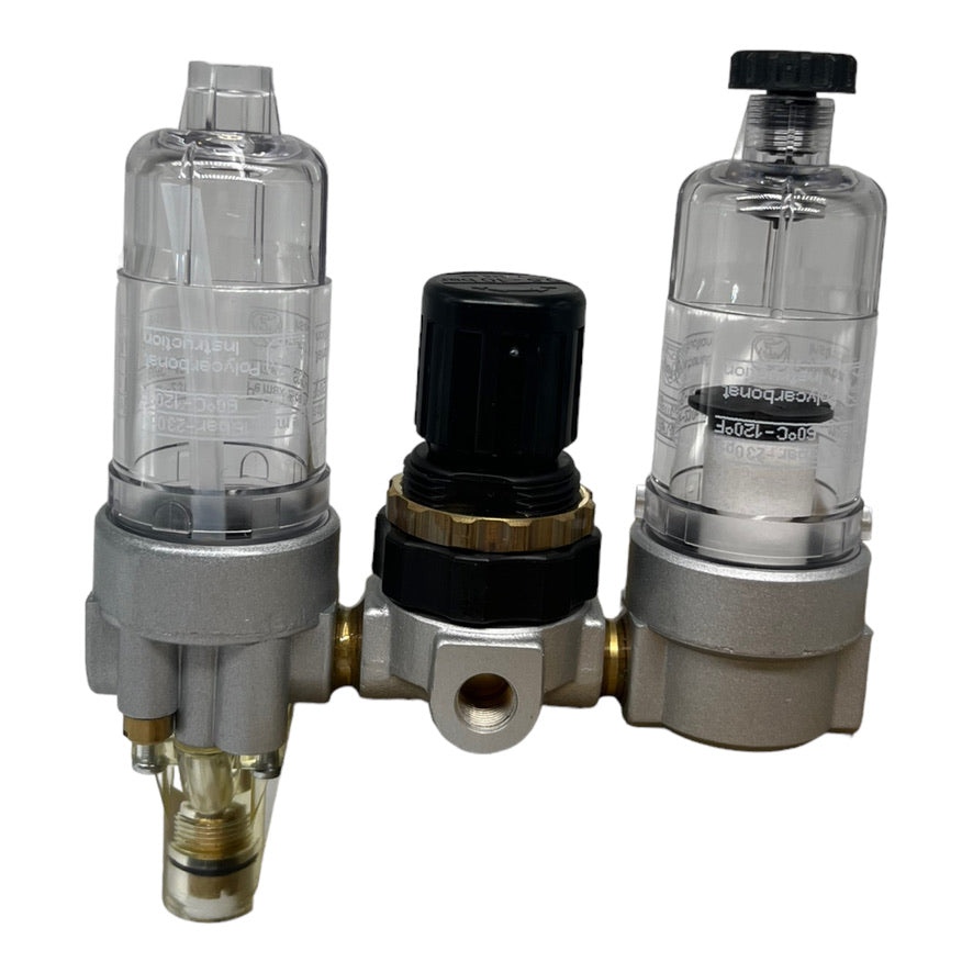 Riegler 84502K Wartungseinheit G1/4 3-teilig 0,5-10bar PC-Behälter+Manometer