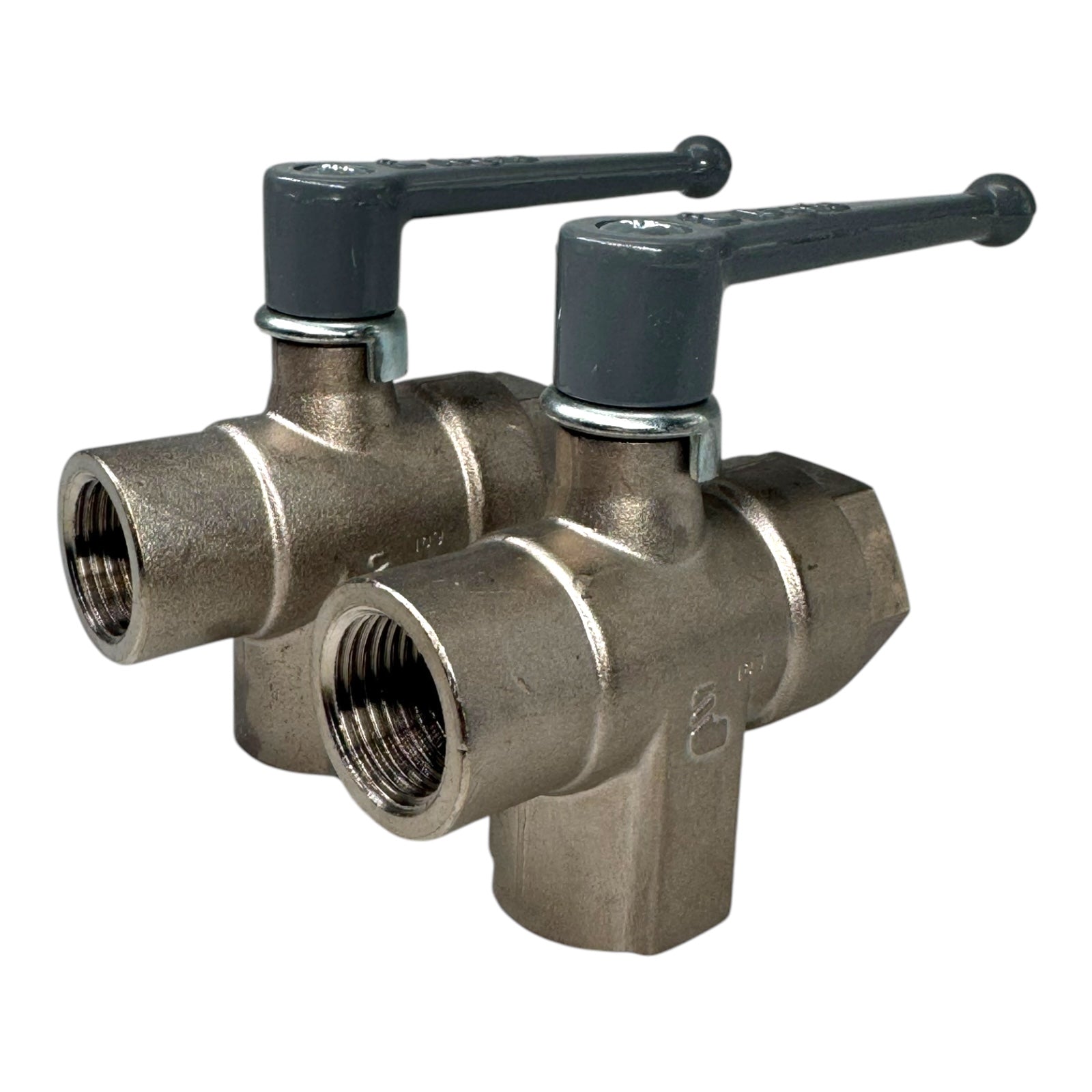 2x Parker 04821221 Kugelhahn 3-Wege L-Bohrung G1/2" 20bar NBR 12mm