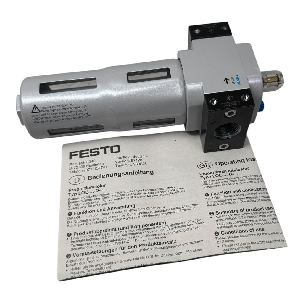 FESTO 159587 Öler LOE-1/2-D-MIDI Proportionalöler 1/2” 16bar Schmiergerät