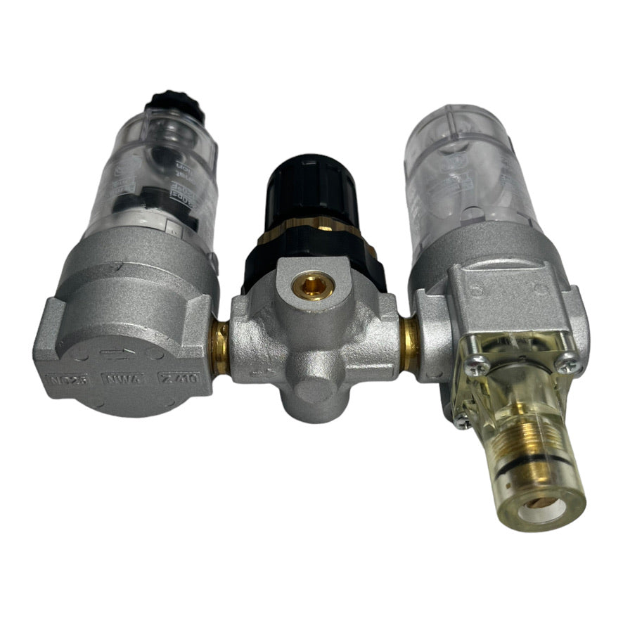 Riegler 84502K Wartungseinheit G1/4 3-teilig 0,5-10bar PC-Behälter+Manometer
