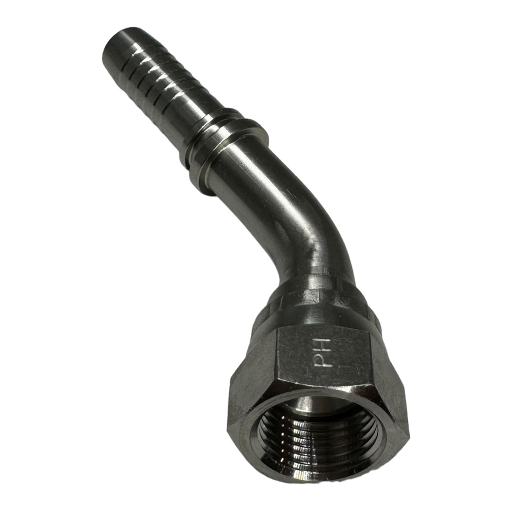 PH Hydraulik DKJ-3/4"-45° DN12 Schlaucharmaturen ohne Ausreisssicherung Edelstahl