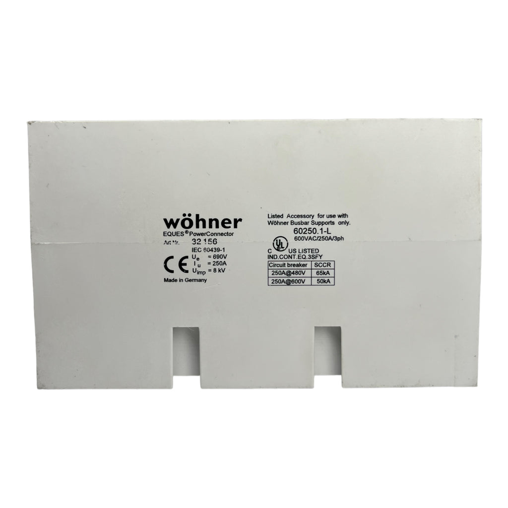 Wöhner 32156 60250.1L PowerConnector 250A 3-Polig 600VAC 105x190x35mm