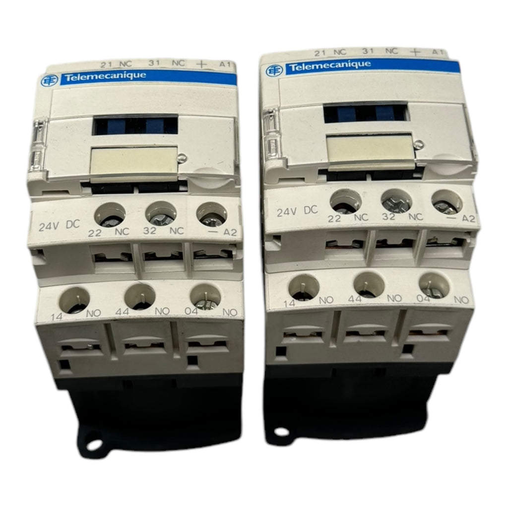 2x Telemecanique CAD32BD LAD4TBDL TeSys CAD Leistungsschütz 690VDC 10A 3NO 2NC