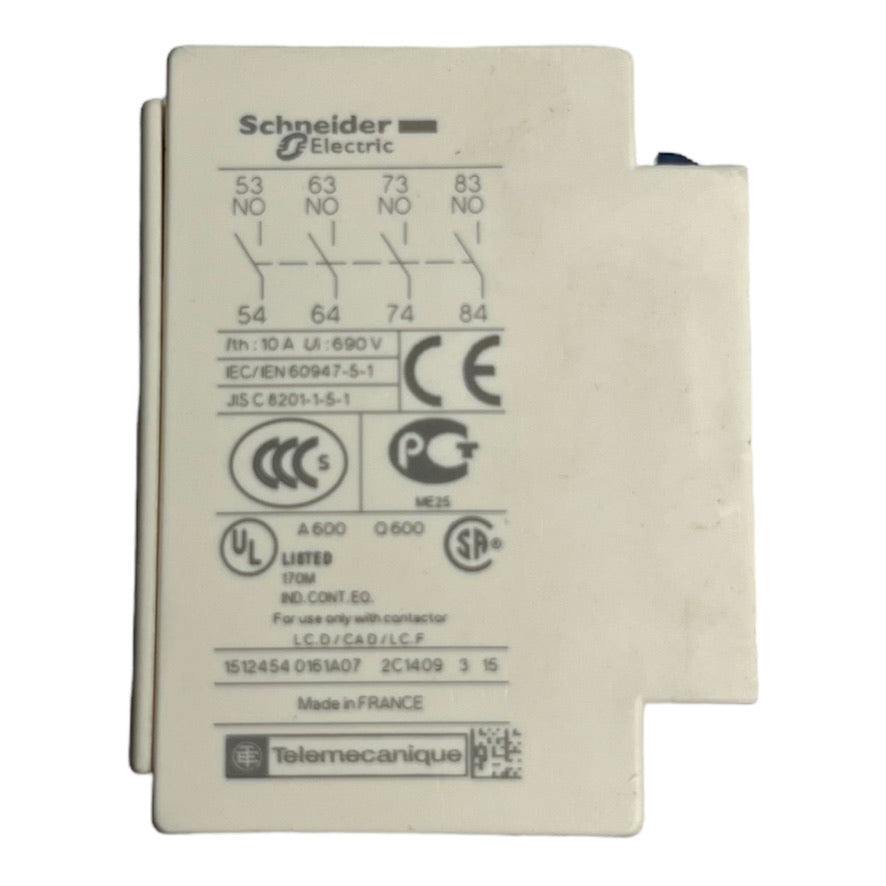 Schneider Electric LC1D25 Leistungsschütz 1S+1Ö 11kW 24V Hilfsschalter LADN40 4S