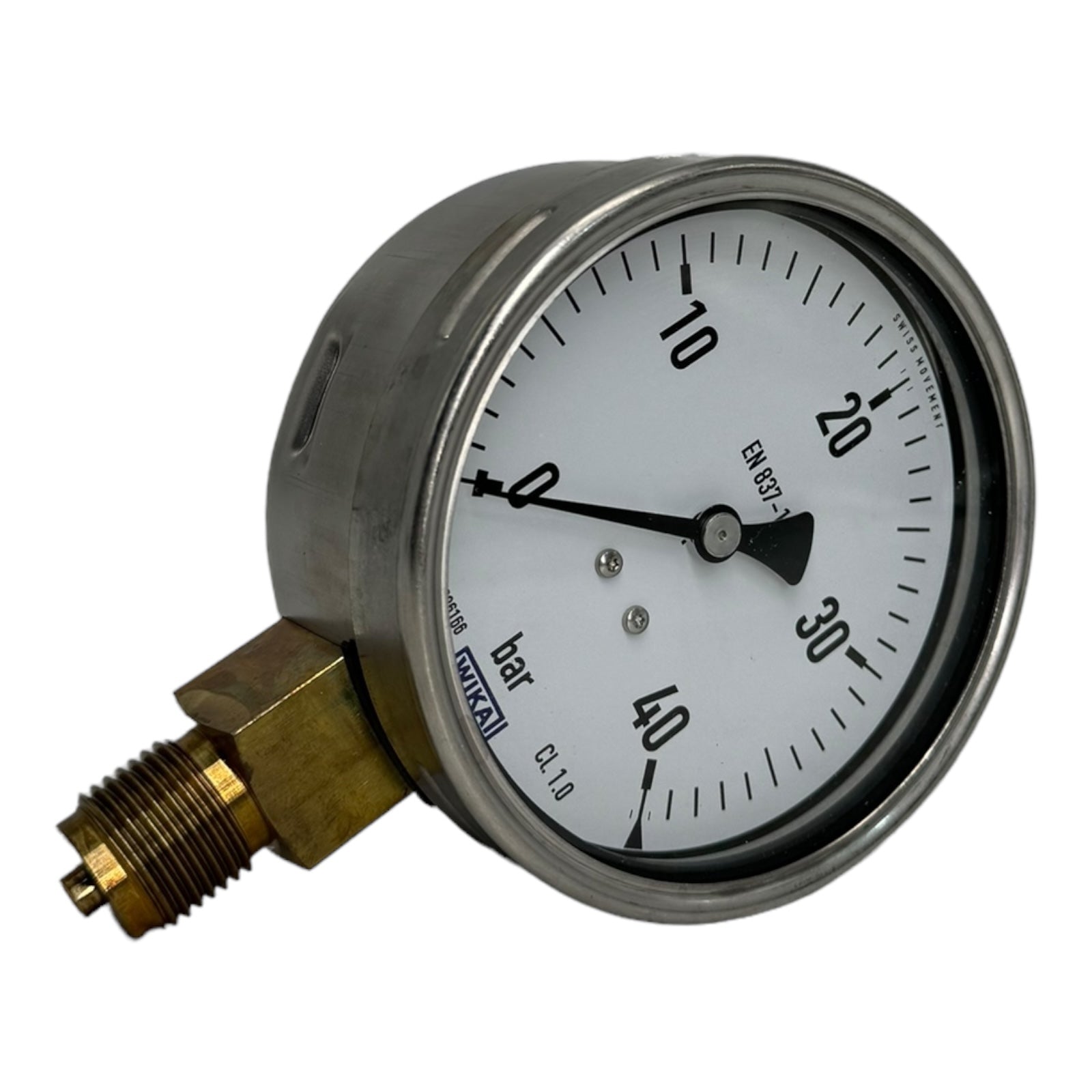 Wika EN837-1 Manometer CL. 1.0 0...40bar Senkrecht Aussengewinde 1/2"