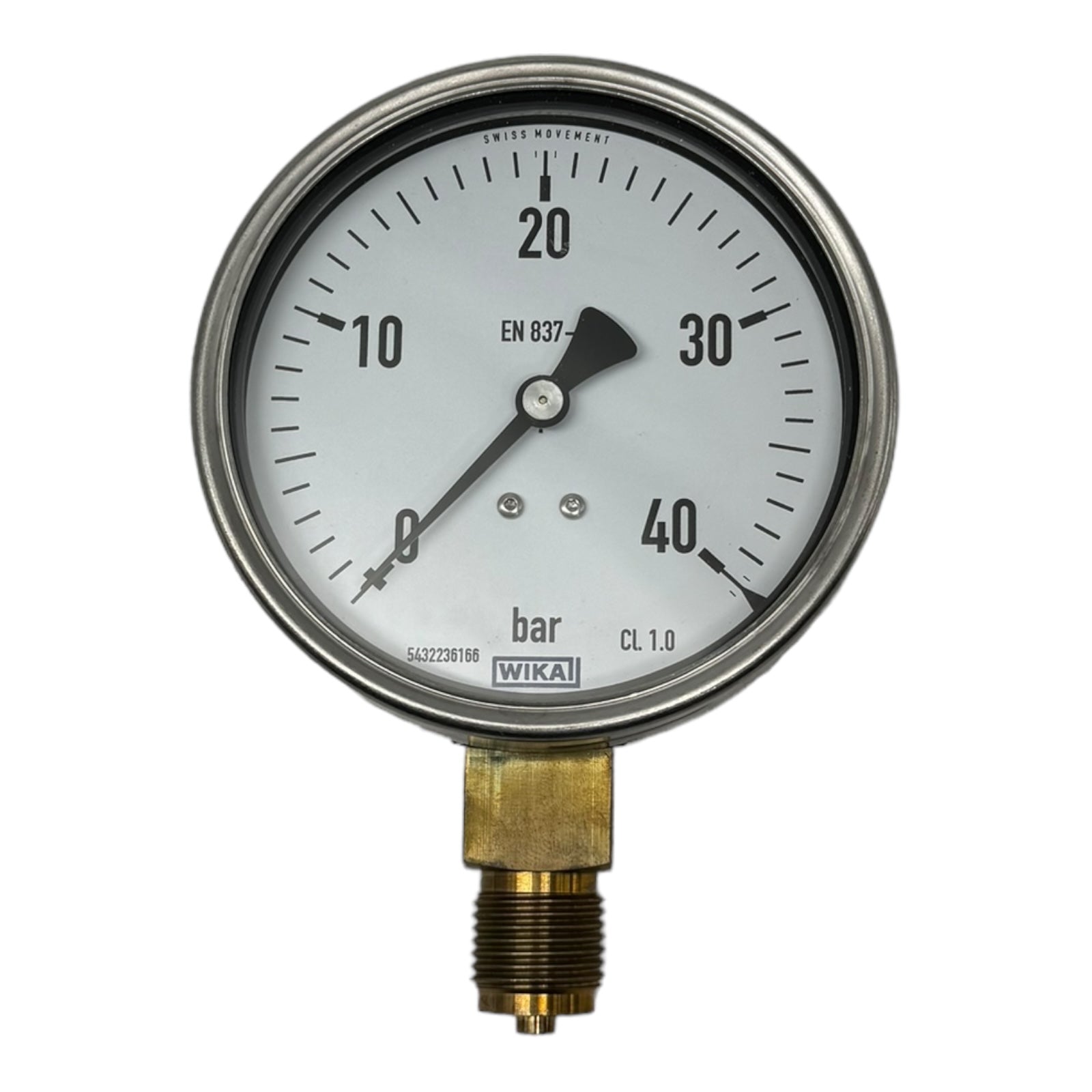 Wika EN837-1 Manometer CL. 1.0 0...40bar Senkrecht Aussengewinde 1/2"