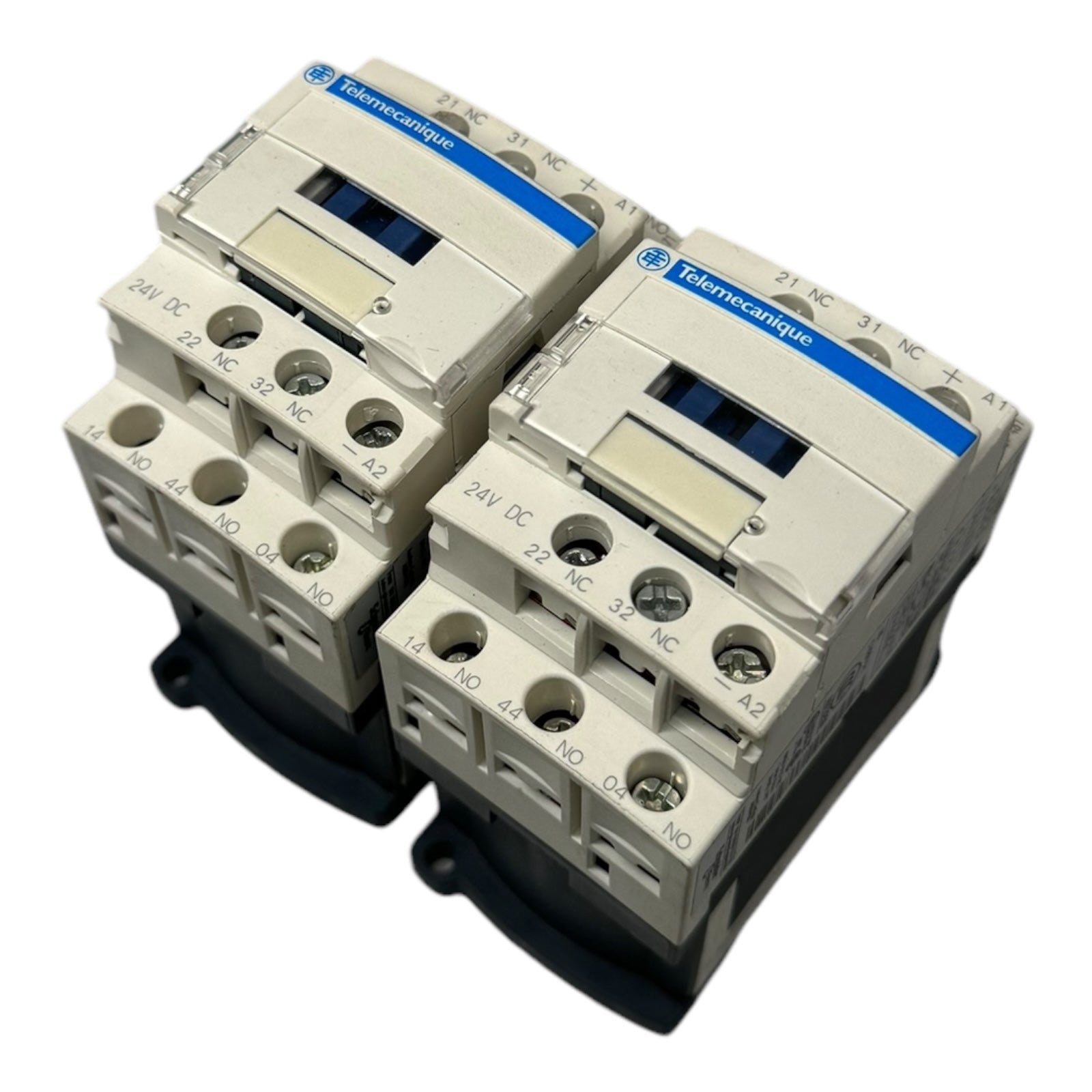 2x Telemecanique CAD32BD LAD4TBDL TeSys CAD Leistungsschütz 690VDC 10A 3NO 2NC