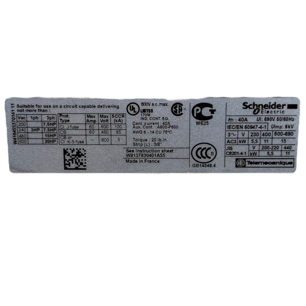 Schneider Electric LC1D25 Leistungsschütz 11kW 24V 3-polig 50/60Hz