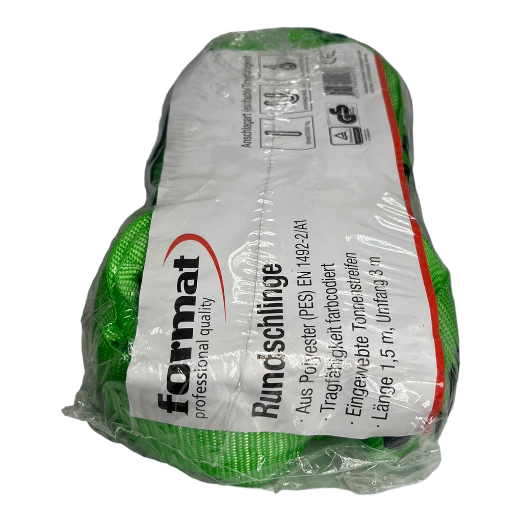 Format HRS020 02005 Rundschlinge Hebeschlinge Hebegurt Krangurt Grün 2000Kg 1,5M