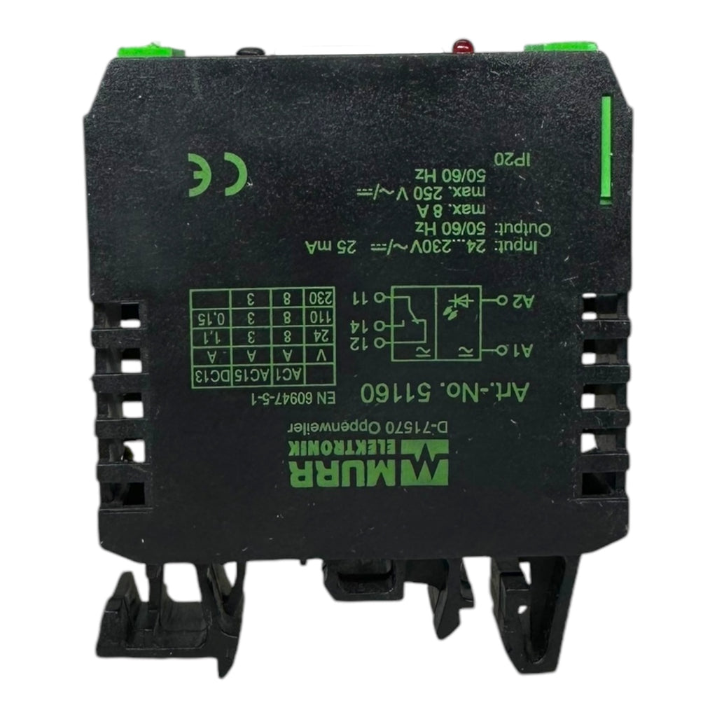 Murr Elektronik 51160 RMI 11 Ausgangsrelais 24-230 VAC/DC 7mA 8A 3polig