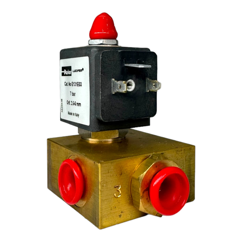 Parker Lucifer E131E03 481865C2D5BF 3/2 Wege-Magnetventil mit Spule 7bar 24V 9W 2,5-6mm