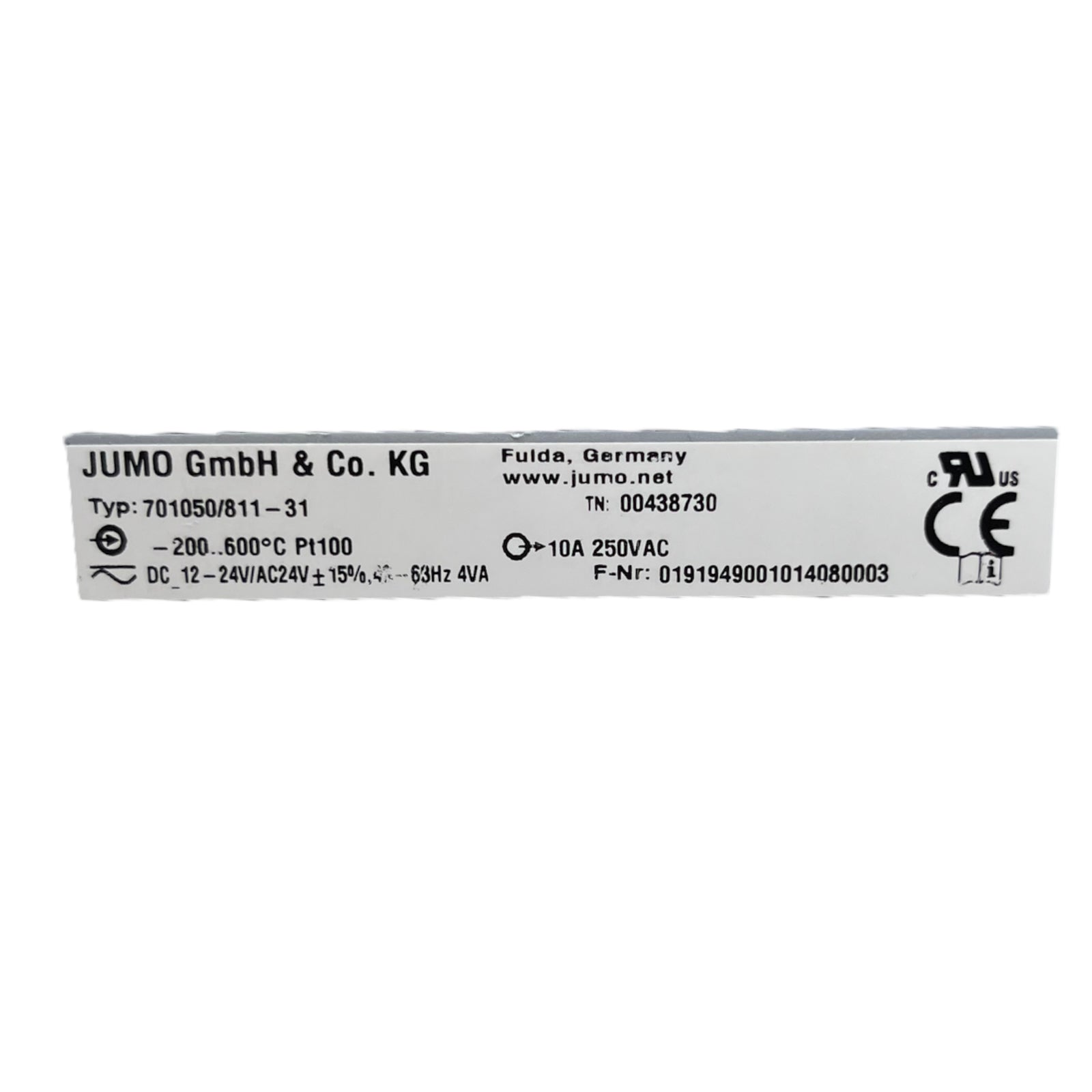 Jumo 70105081131 Thermostat eTRON T 12-24VDC 24VAC 10A 250VAC -200...600°C