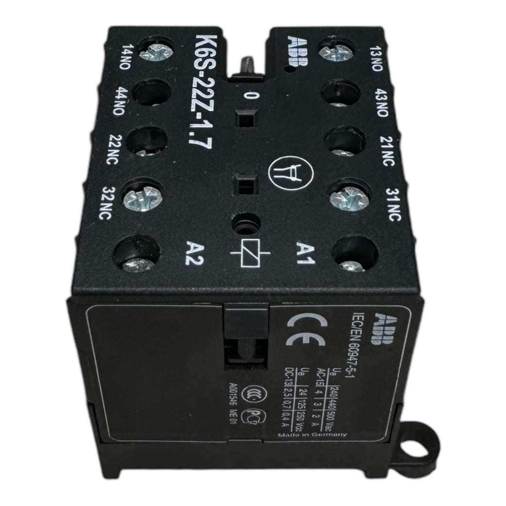 ABB K6S-22Z-1.7 Hilfsschütz Mini Contactor 500Vac 2A 250Vdc 0,4A 2NO 2NC 4polig