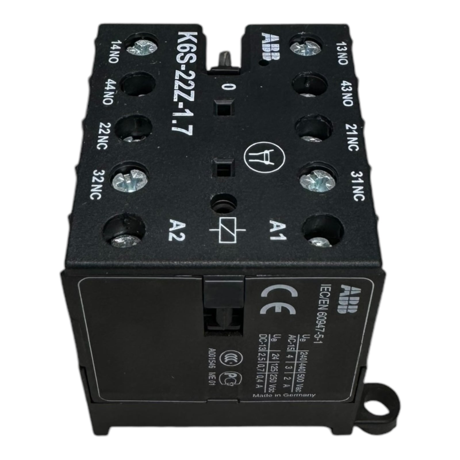 ABB K6S-22Z-1.7 Hilfsschütz Mini Contactor 500Vac 2A 250Vdc 0,4A 2NO 2NC 4polig