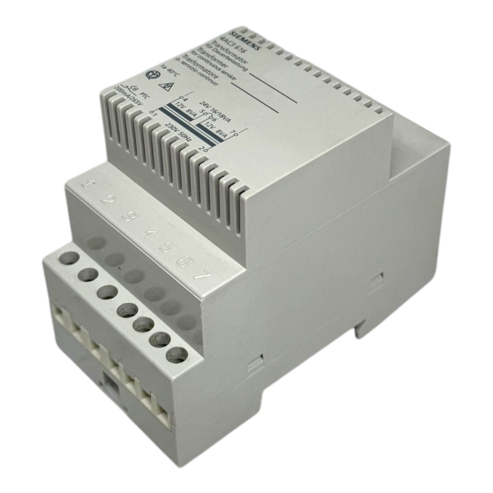 Siemens 4AC3616 Transformer Transformator Prim 230V AC Sek 12V+12V 16VA PTC 50Hz