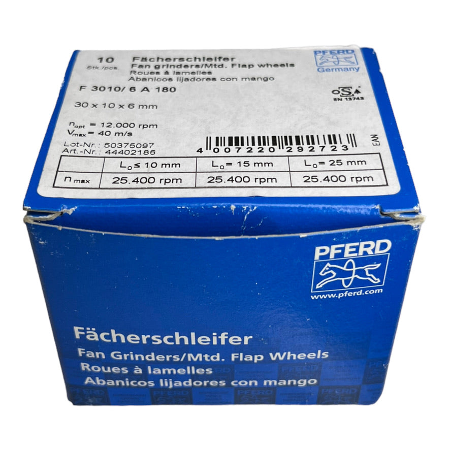 10x Pferd F3010/6A180 44402186 Fächerschleifer Schleifer 30x10x6mm