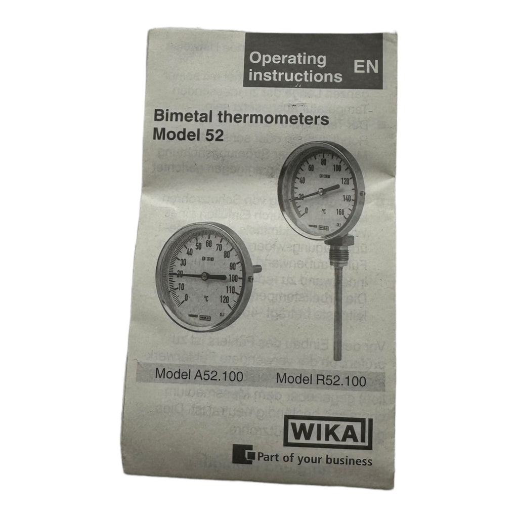 Wika A52.100/4 Druck- und Temperaturmesstechnik Manometer 0...400°C 140x6mm