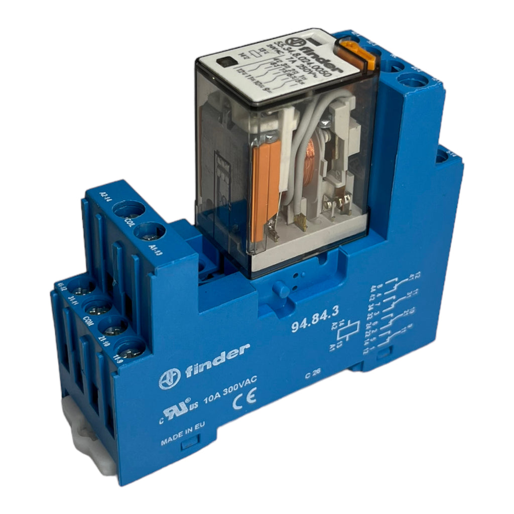 2x Finder 94843 55.34.8.024.0050 Relaissockel + Steckrelais 24 V/AC -40 °C...+85 °C