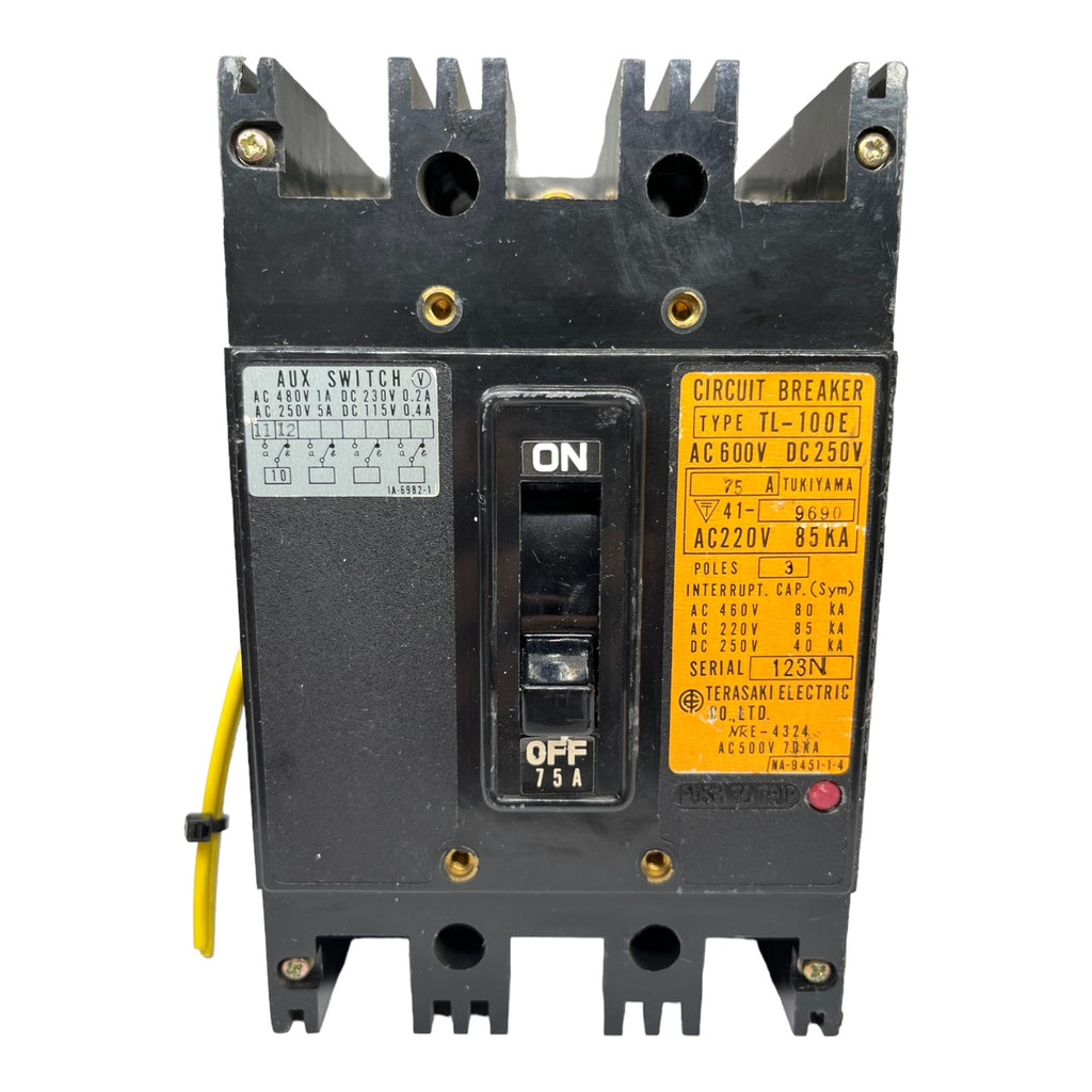 Terasaki Electric TL-100E Leistungsschalter 75A 3P Hilfskontakt AUX