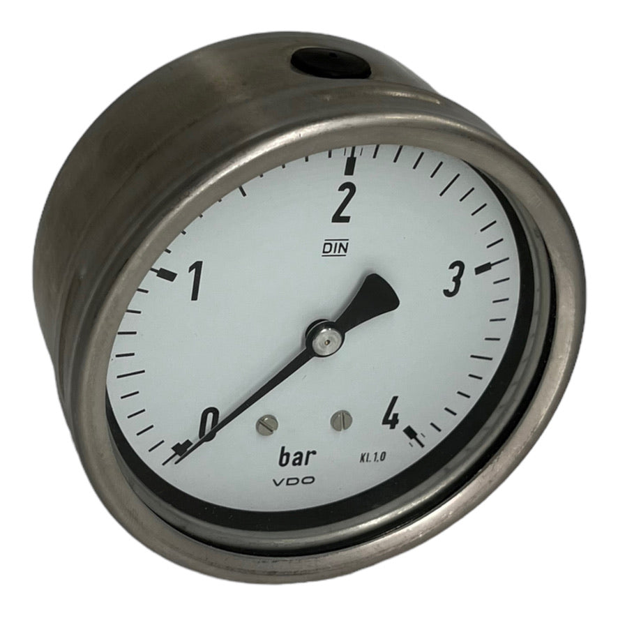 VDO Druckluft Manometer Edelstahl 0-4 bar Ø 100 mm Kl. 1.0  G 1/2 Waagerecht