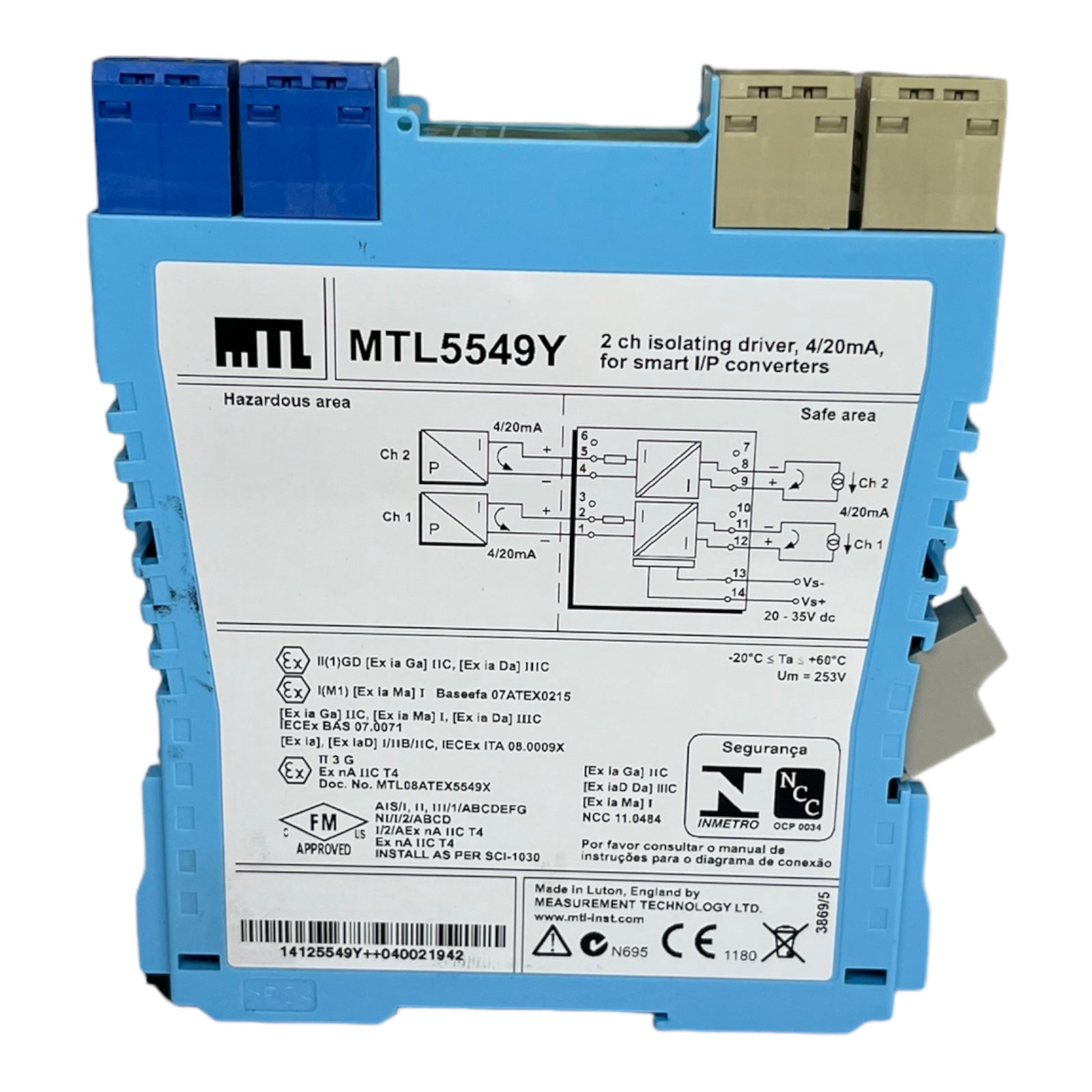 MTL5549Y Signalwandler isolating driver for smart I/P Converters 4-20mA
