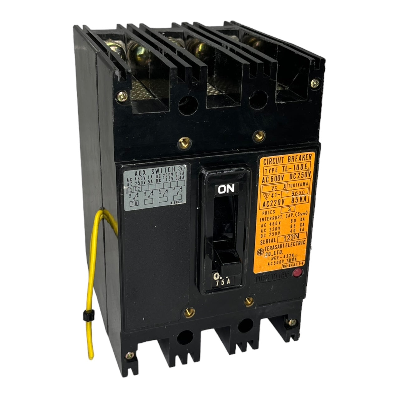 Terasaki Electric TL-100E Leistungsschalter 75A 3P Hilfskontakt AUX