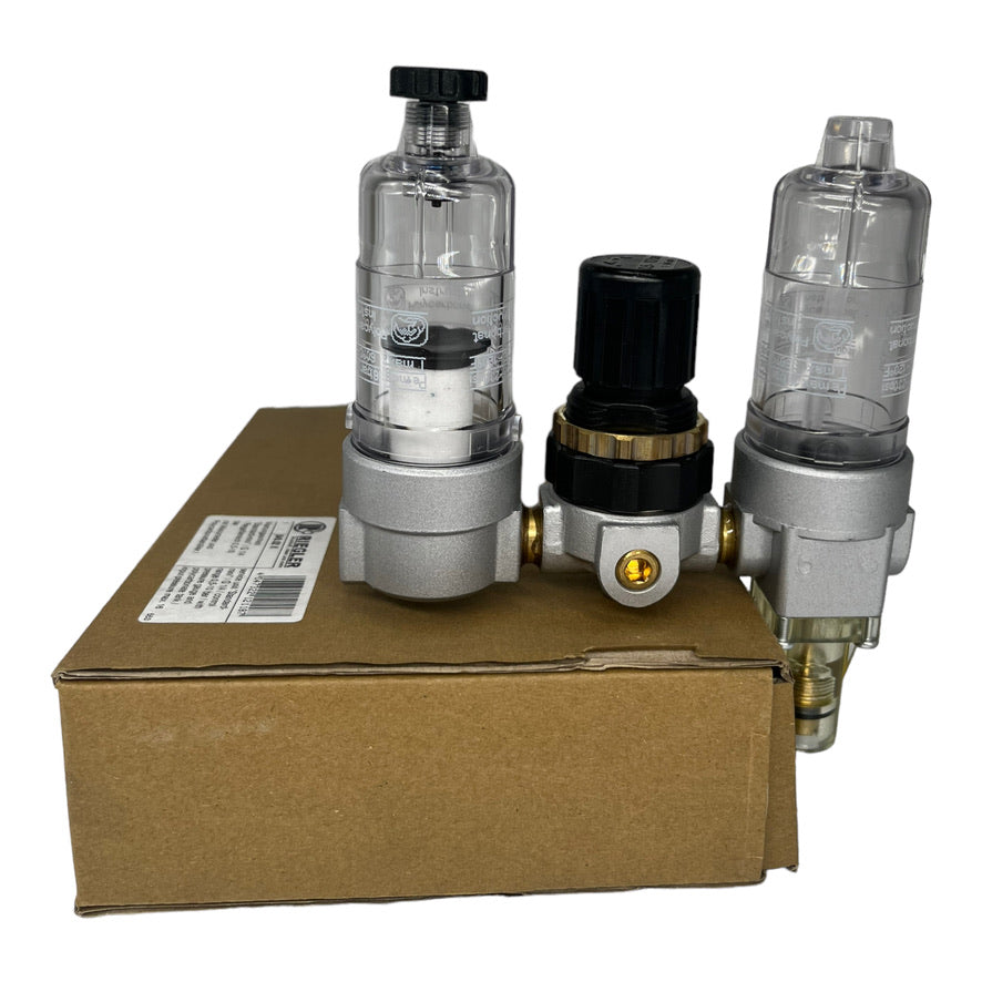 Riegler 84502K Wartungseinheit G1/4 3-teilig 0,5-10bar PC-Behälter+Manometer