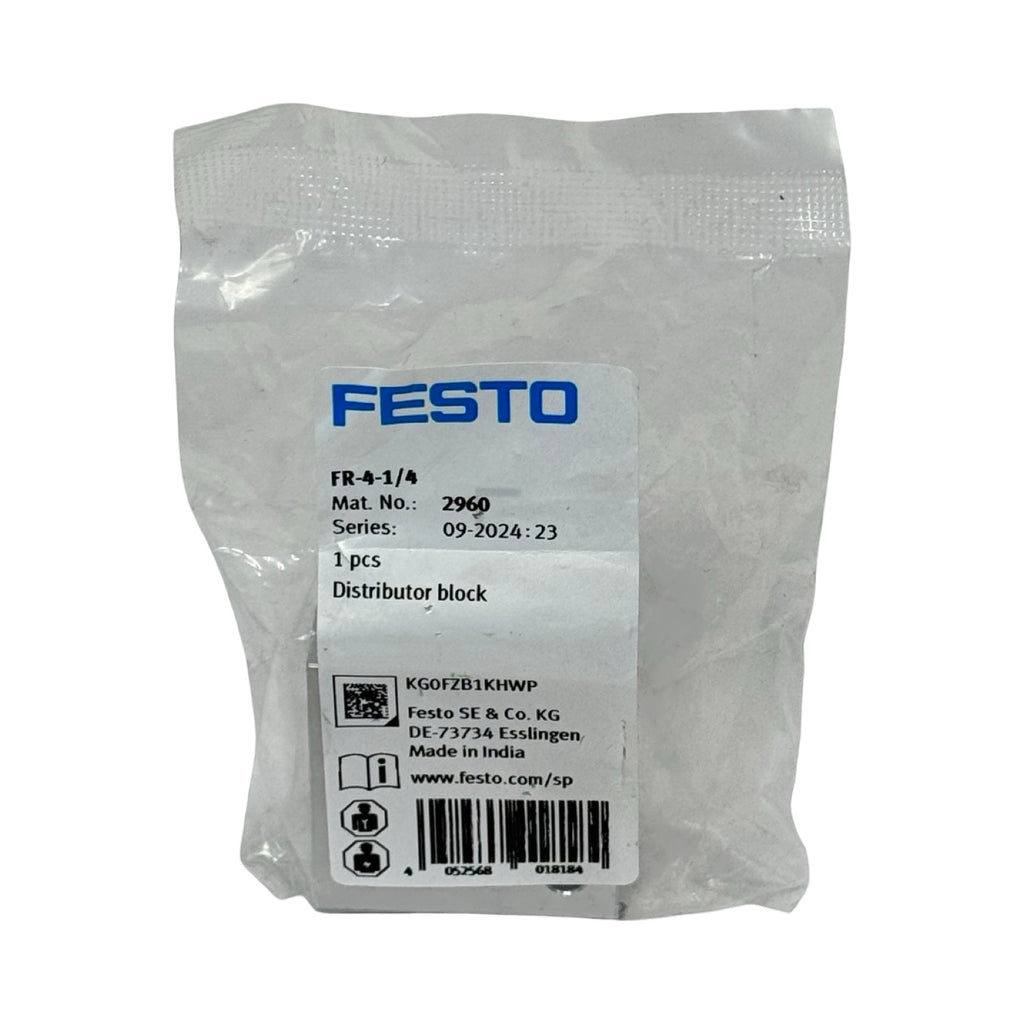 Festo FR-4-1/4 Verteilerblock 2960 Pneumatik Druckluft Distributor