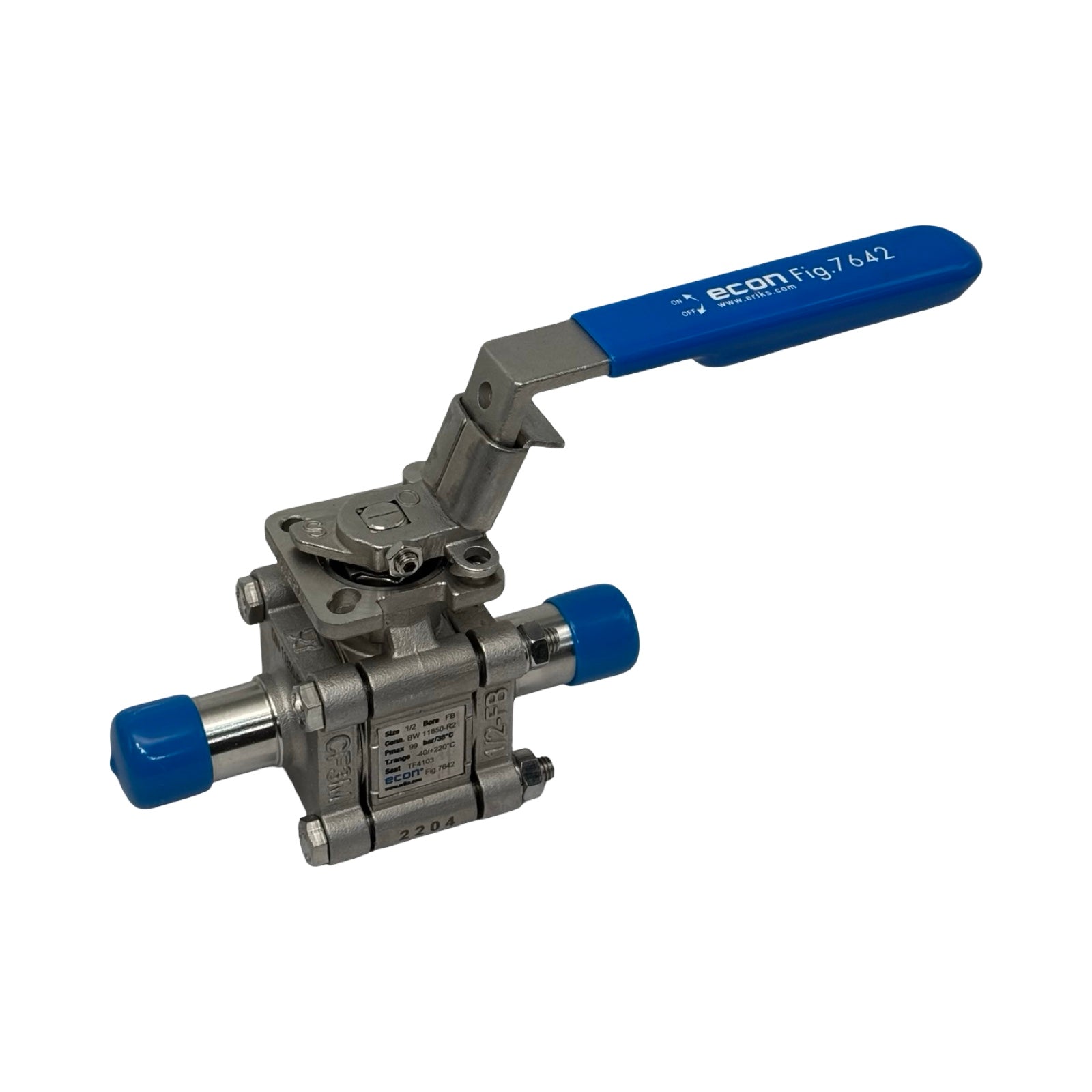 Econ Fig.7642 Kugelhahn 1/2 Zoll Edelstahl DN15 PN99 3-teilig