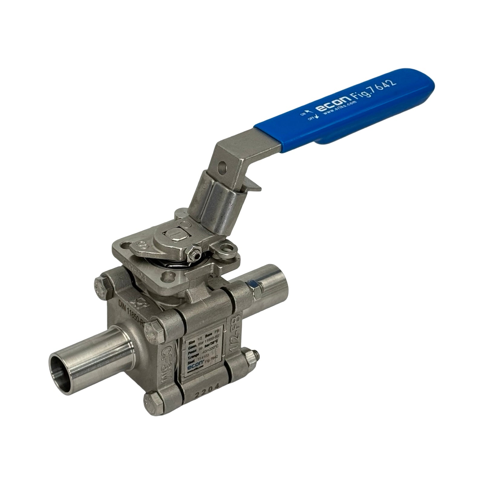 Econ Fig.7642 Kugelhahn 1/2 Zoll Edelstahl DN15 PN99 3-teilig