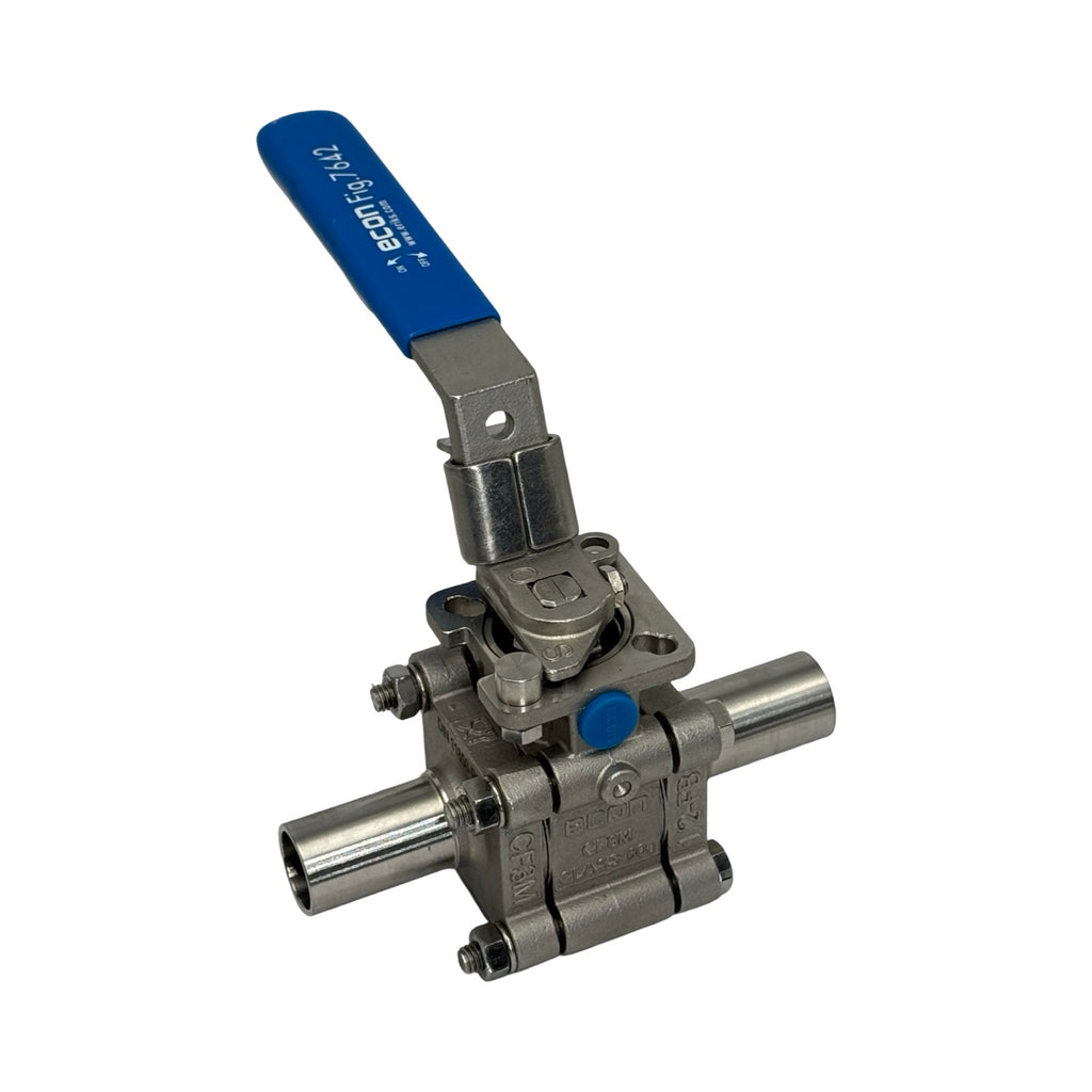 Econ Fig.7642 Kugelhahn 1/2 Zoll Edelstahl DN15 PN99 3-teilig