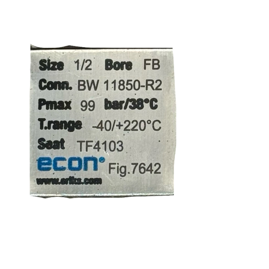 Econ Fig.7642 Kugelhahn 1/2 Zoll Edelstahl DN15 PN99 3-teilig