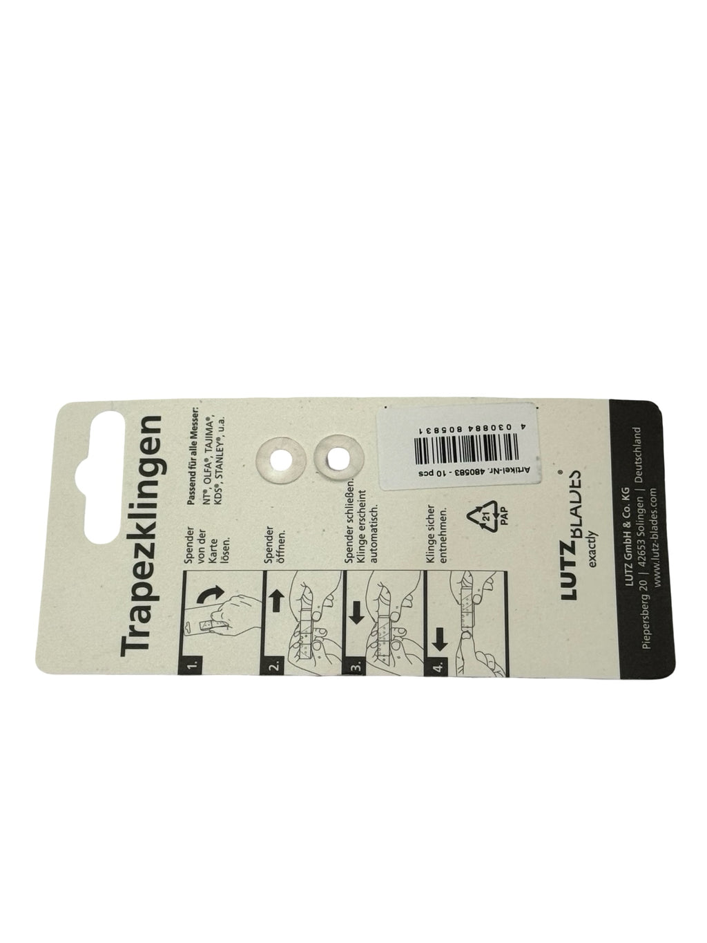 50x LUTZ Blades Trapezklingen 19mm 0,65mm Universal Cuttermesser Ersatz 480583