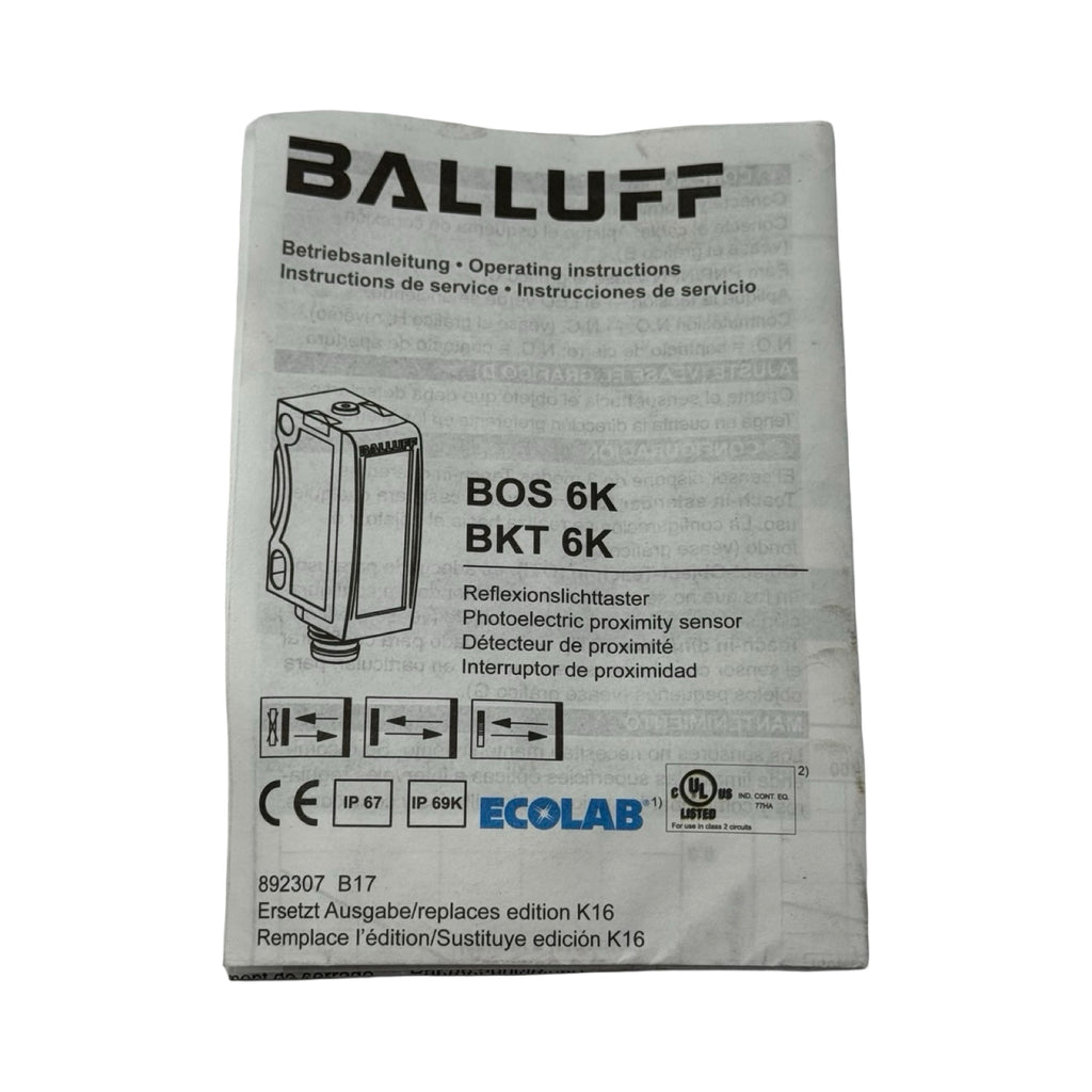 Balluff BOS01L1 BOS 6K-NU-RH10-02 Reflexionslichttaster Sensor 10-30V DC