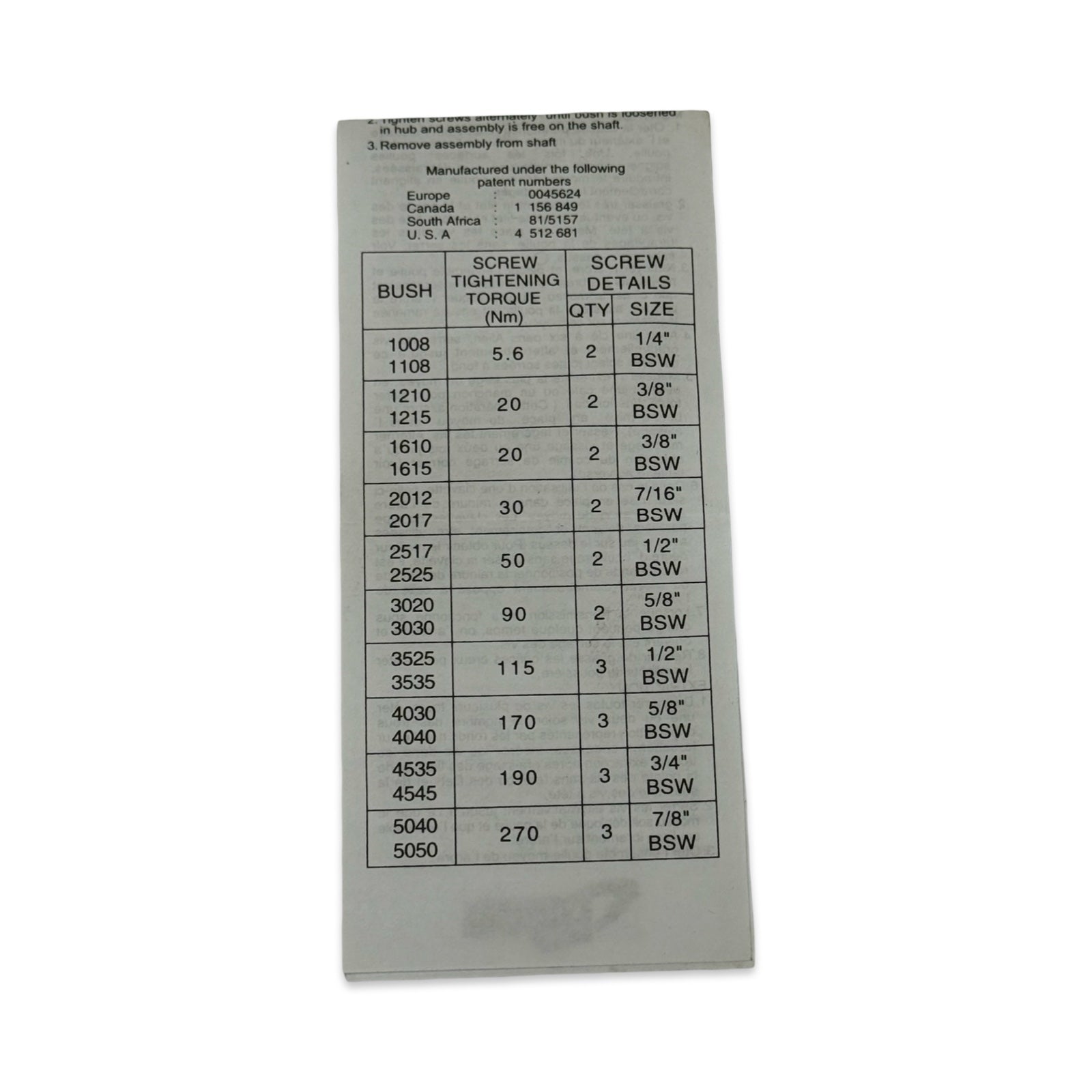 Fenner Taper Lock Bush 3525-80S Spannbuchse Taperbuchse Wellenbuchse