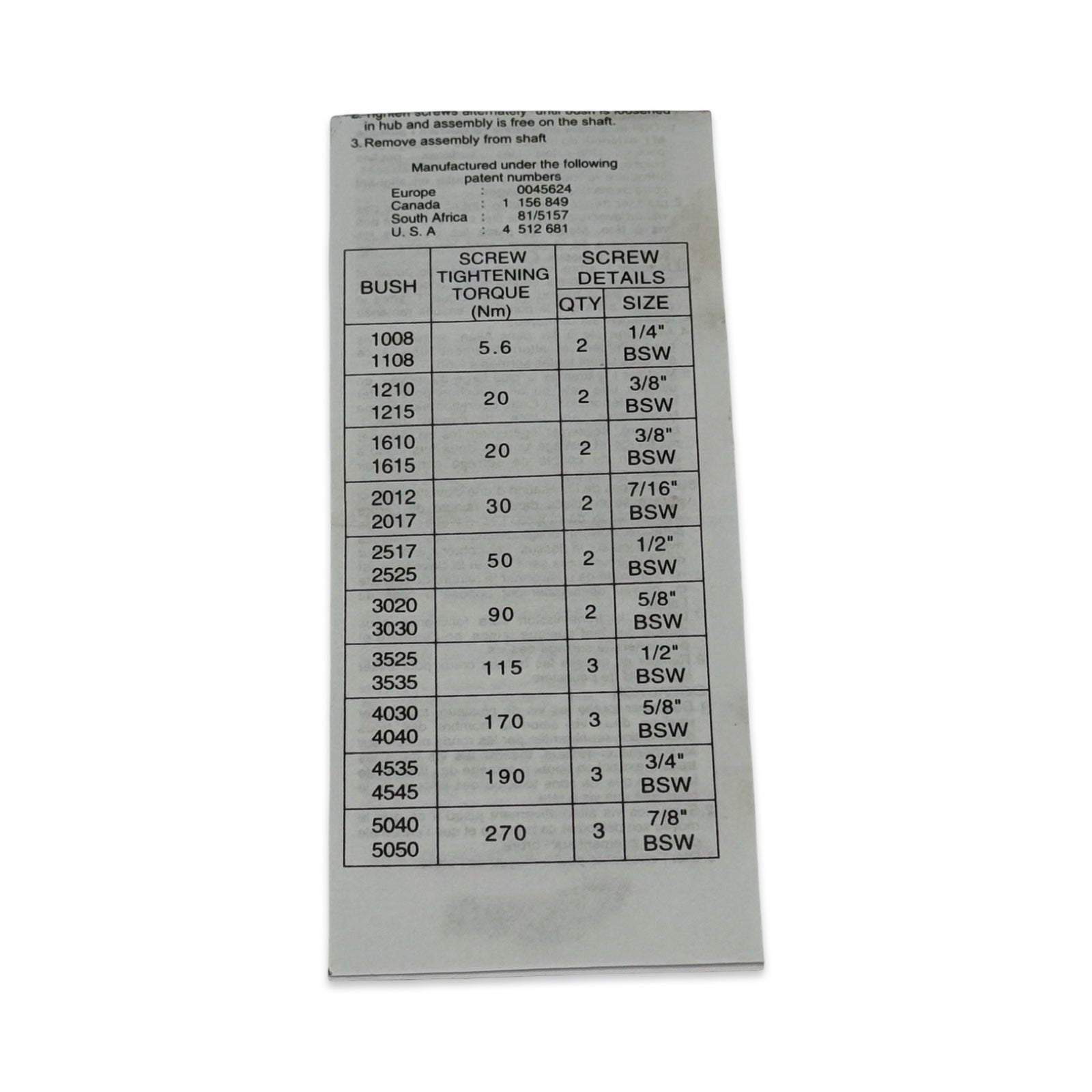 Fenner Taper Lock Bush 3020 2-3/8 Spannbuchse Taperbuchse Wellenbuchse