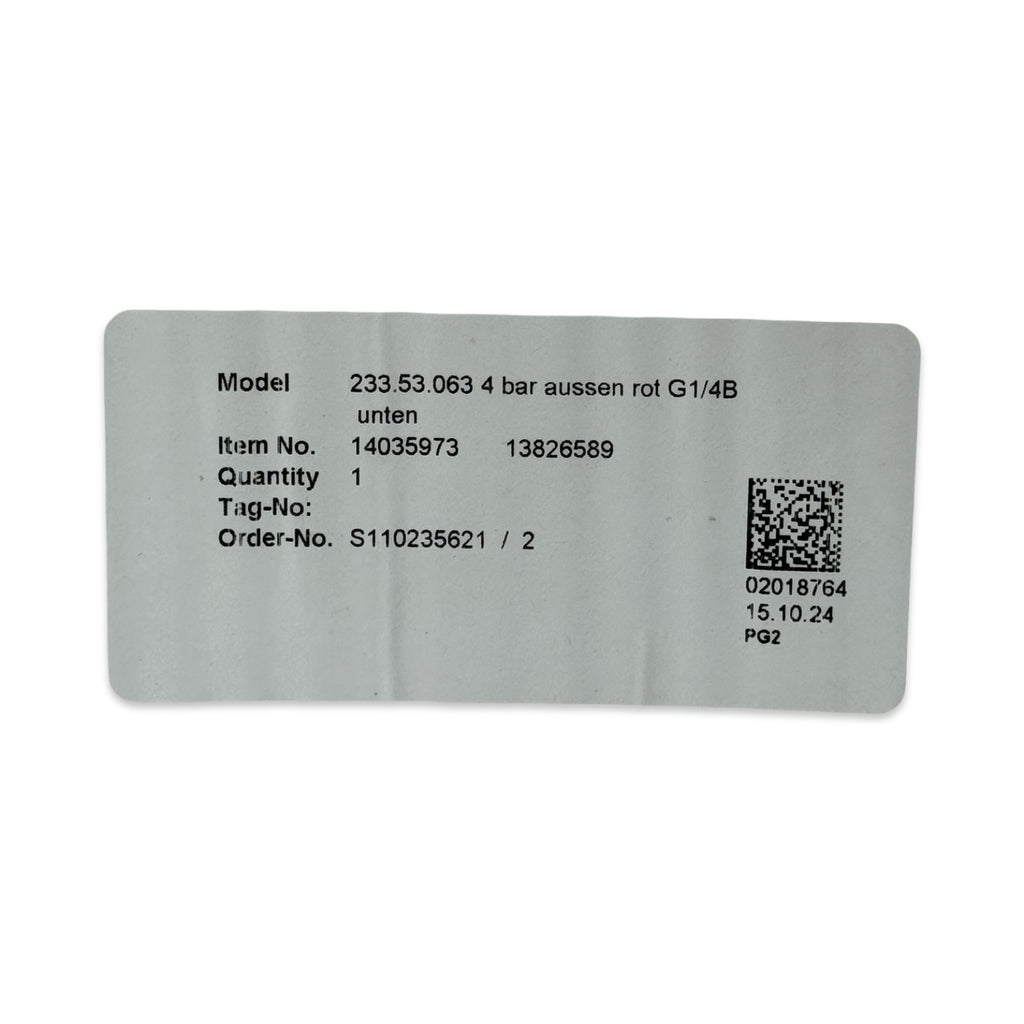 BOLL 233.53.063 Druckmanometer 0-4 bar G1/4B Edelstahl Manometer EN837 63mm
