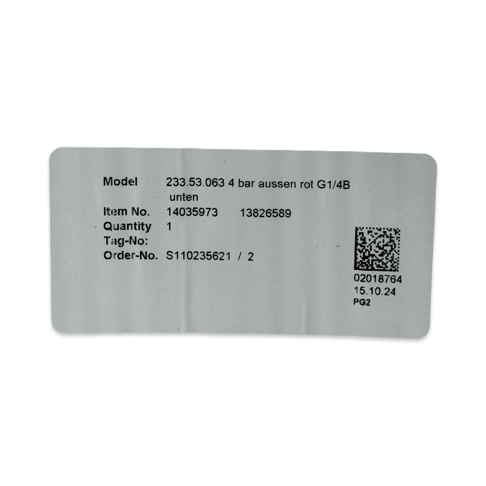 BOLL 233.53.063 Druckmanometer 0-4 bar G1/4B Edelstahl Manometer EN837 63mm