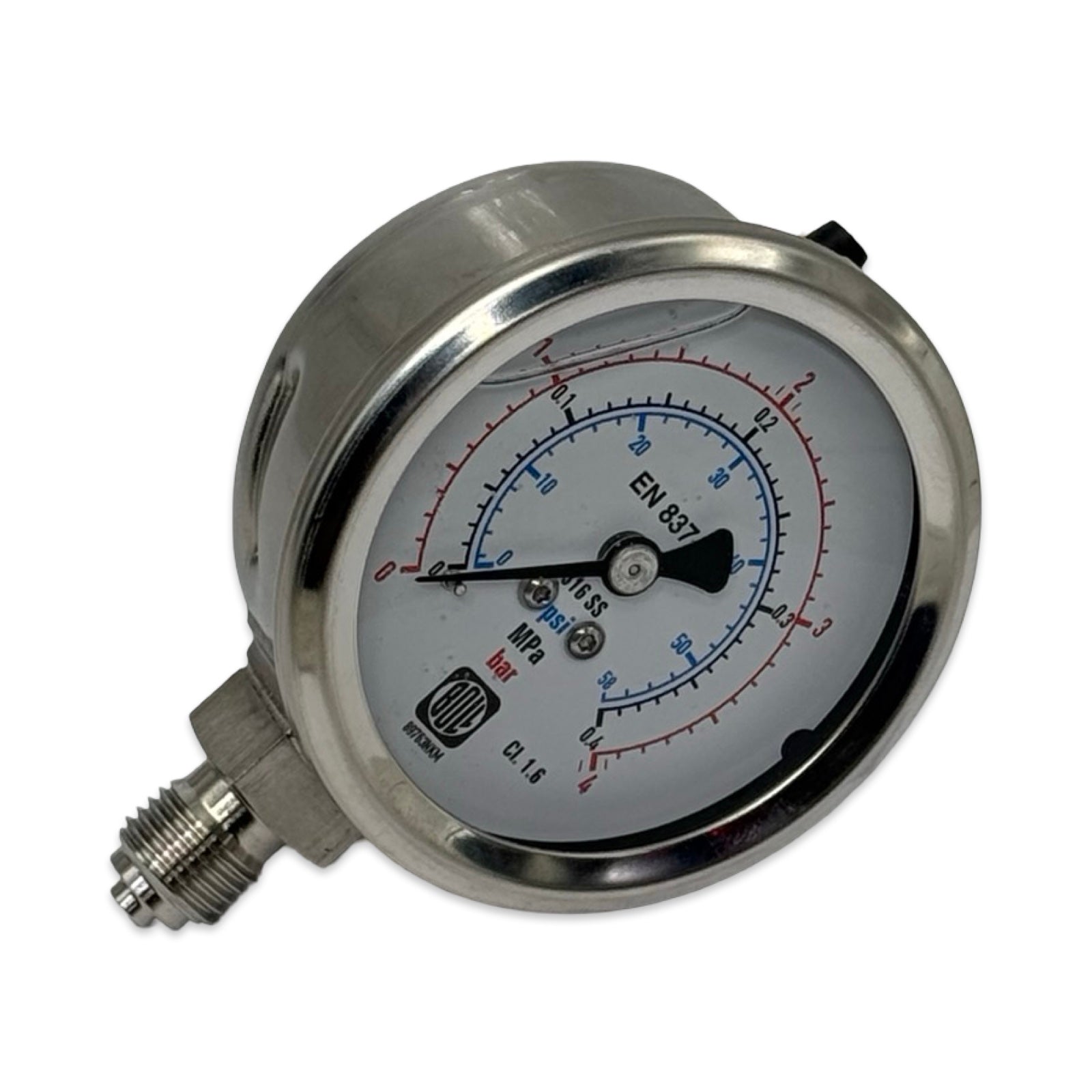 BOLL 233.53.063 Druckmanometer 0-4 bar G1/4B Edelstahl Manometer EN837 63mm