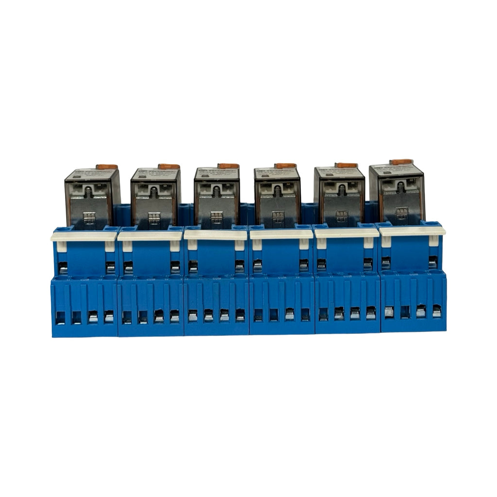 6x Finder 55.34.8.230.0050 Steckrelais 230V AC mit Sockel 94.84.1 Relaismodul