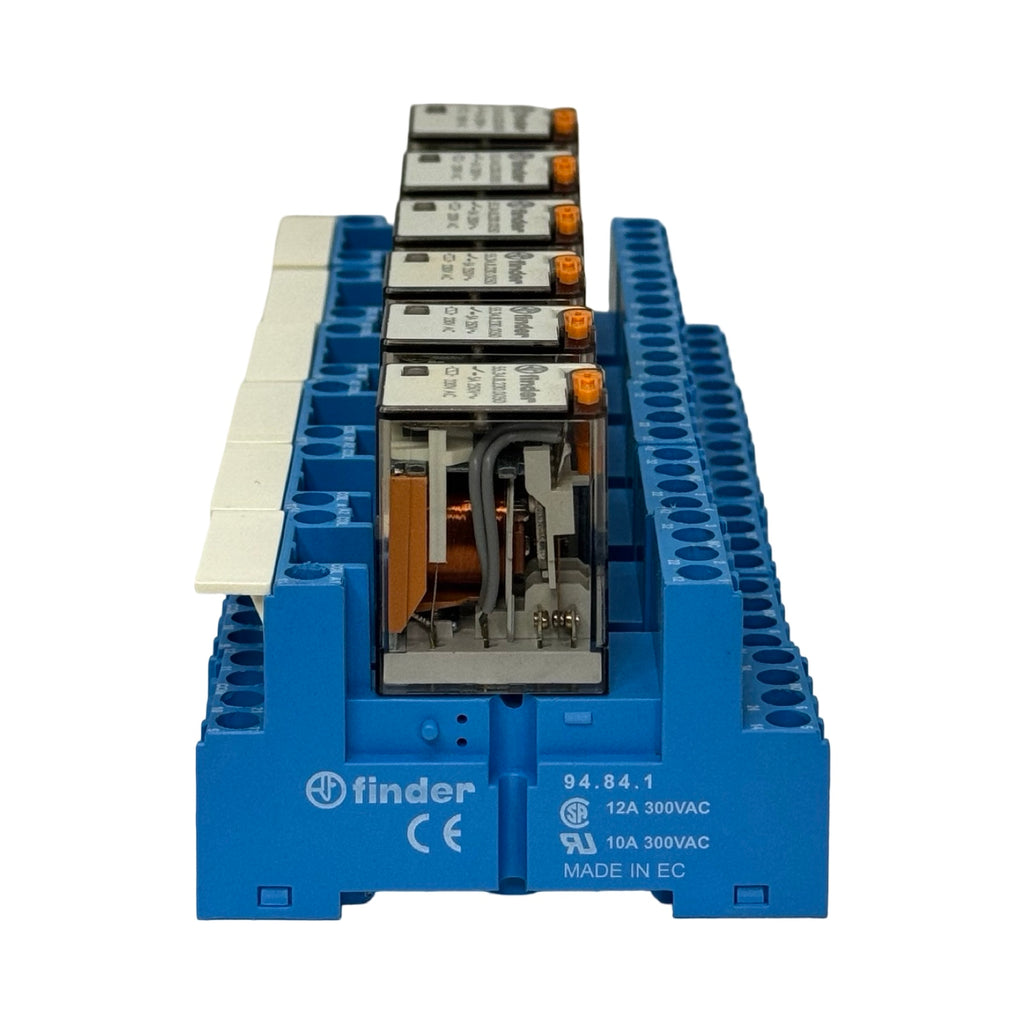 6x Finder 55.34.8.230.0050 Steckrelais 230V AC mit Sockel 94.84.1 Relaismodul