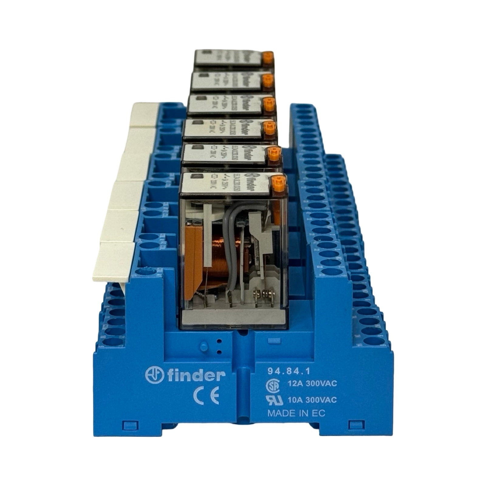 6x Finder 55.34.8.230.0050 Steckrelais 230V AC mit Sockel 94.84.1 Relaismodul