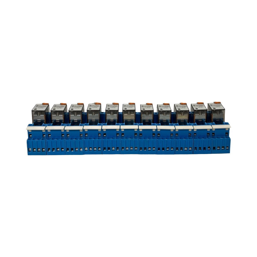 11x Finder 55.34.8.024.0040 Relais 24V AC mit Sockel 94.84.1 Koppelrelais