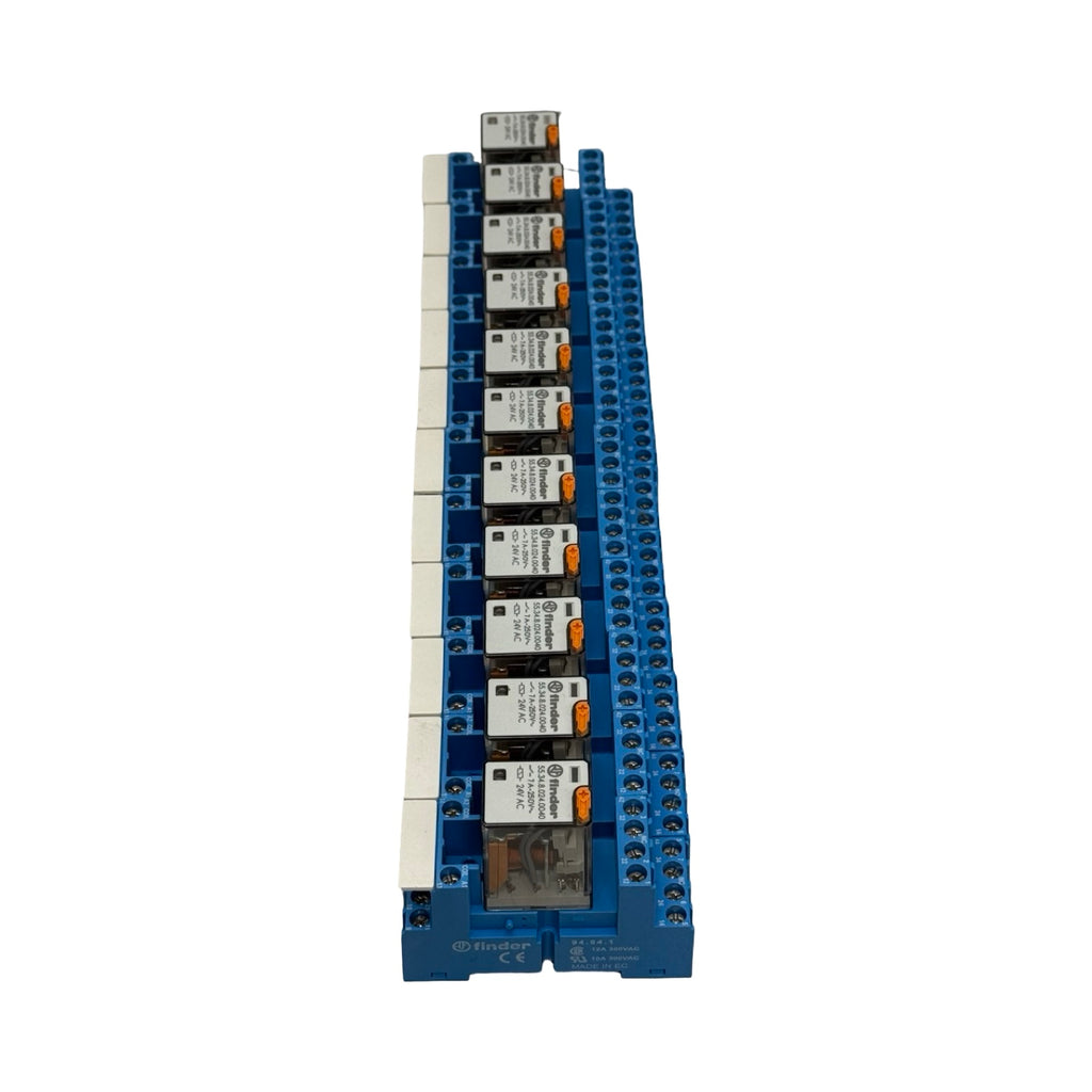 11x Finder 55.34.8.024.0040 Relais 24V AC mit Sockel 94.84.1 Koppelrelais