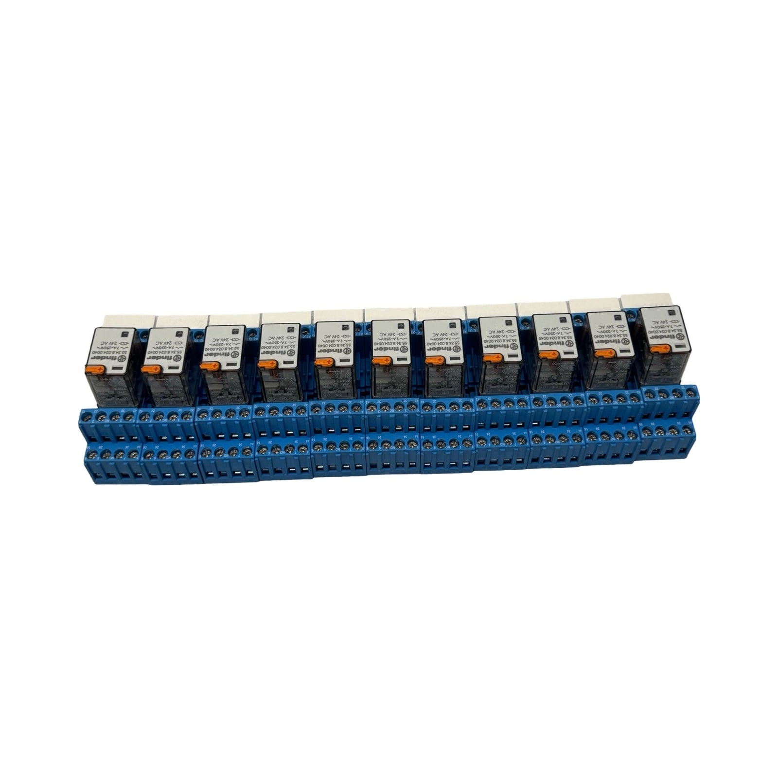 11x Finder 55.34.8.024.0040 Relais 24V AC mit Sockel 94.84.1 Koppelrelais