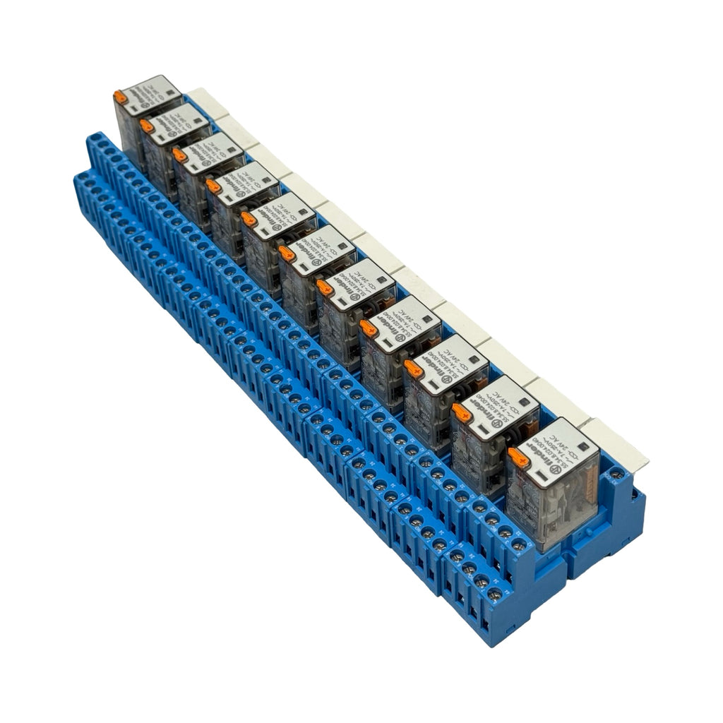 11x Finder 55.34.8.024.0040 Relais 24V AC mit Sockel 94.84.1 Koppelrelais