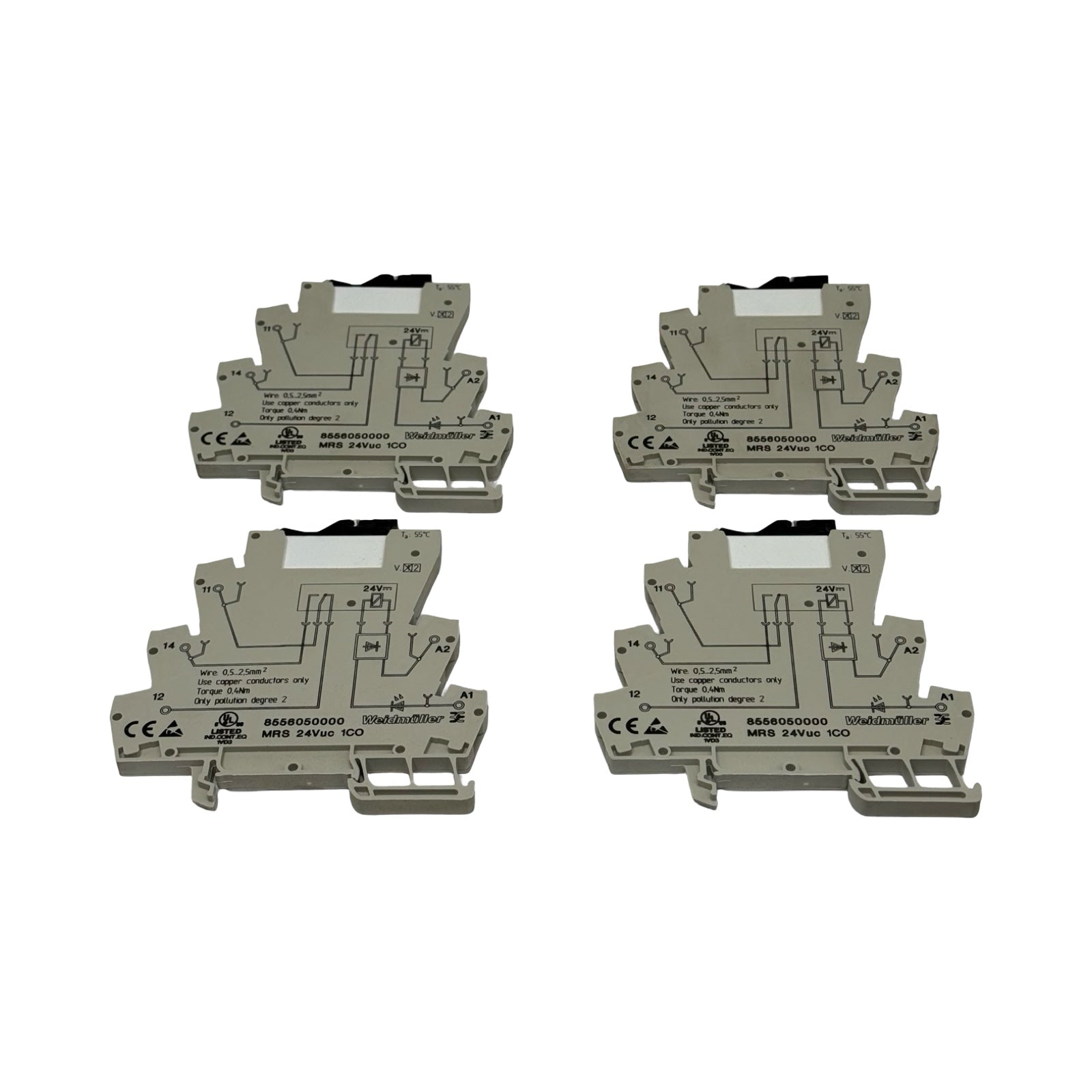 4x Weidmüller 8556050000 MRS24VUC1CO Relaisklemme Interface Relaismodul