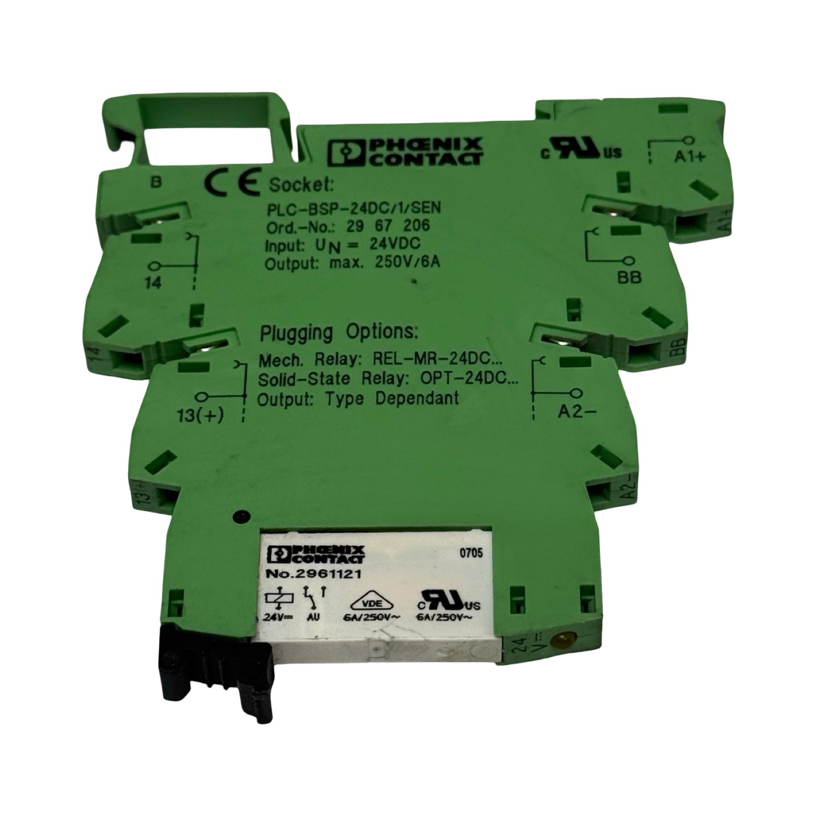 10x Phoenix Contact PLC-BSP-24DC/1/SEN 2967206 Relaissockel 24V DC SPS 2961121
